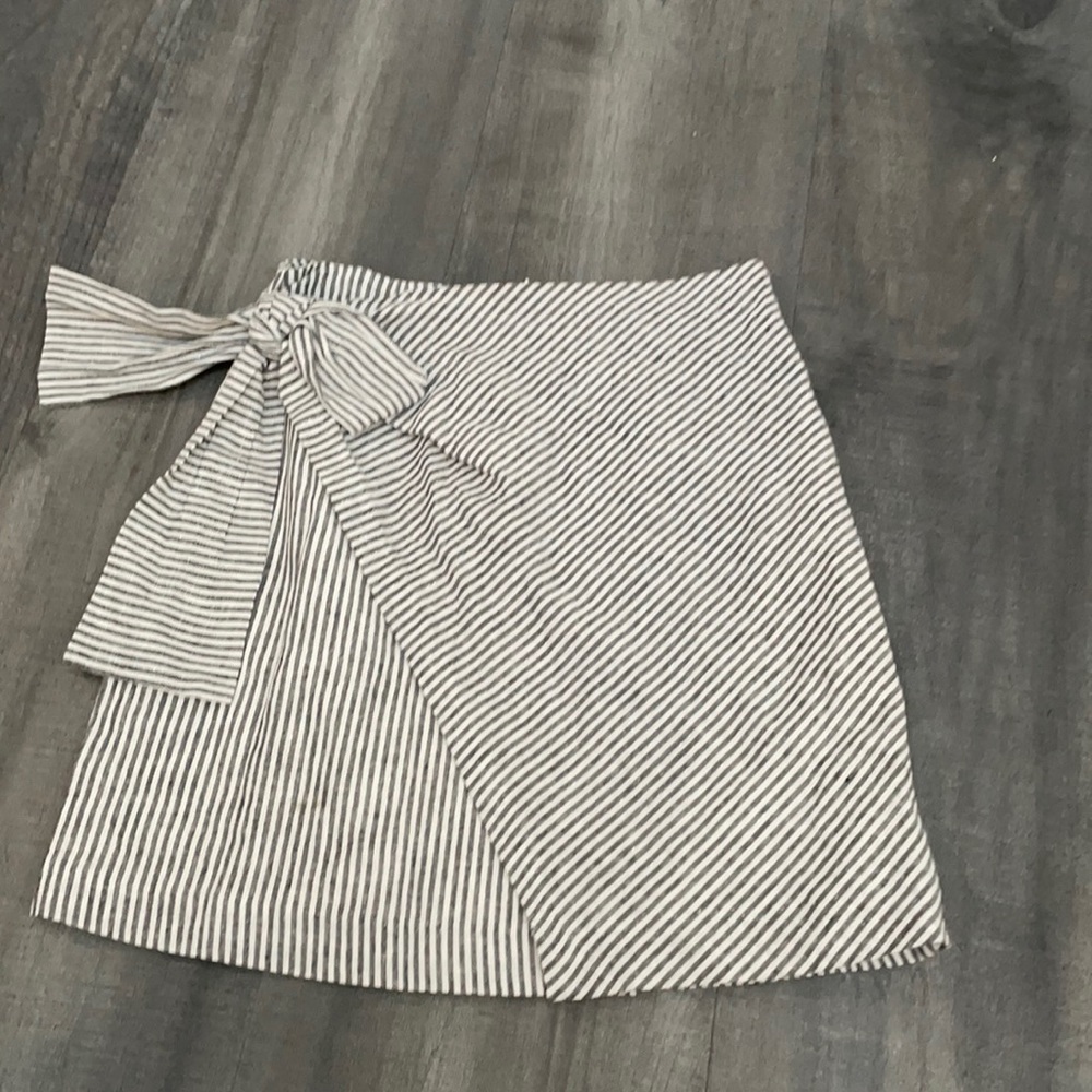 Suncoo Paris Stripe Wrap Mini Skirt Tie Waist